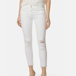 Closed White Cropped Distressed Ankle Jeans